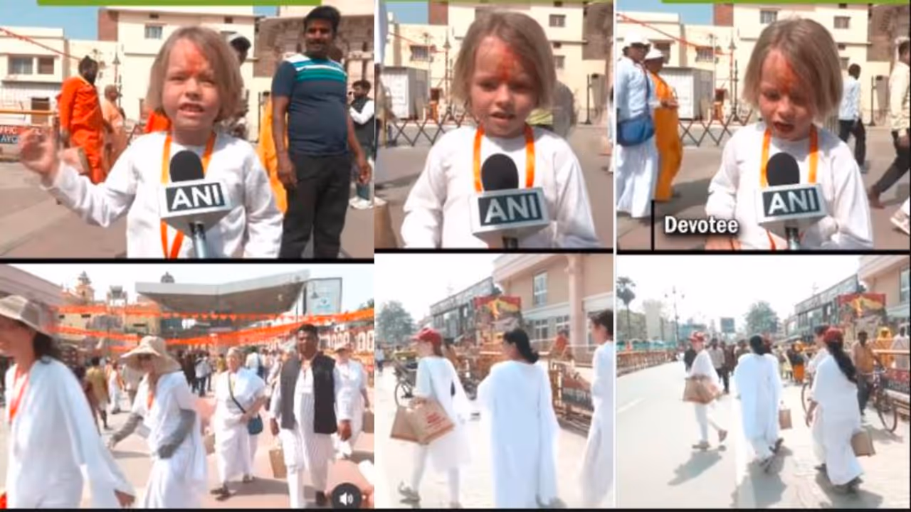 foreign boy visits Ayodhya Ram Temple foreign boy visits Ayodhya Ram Temple