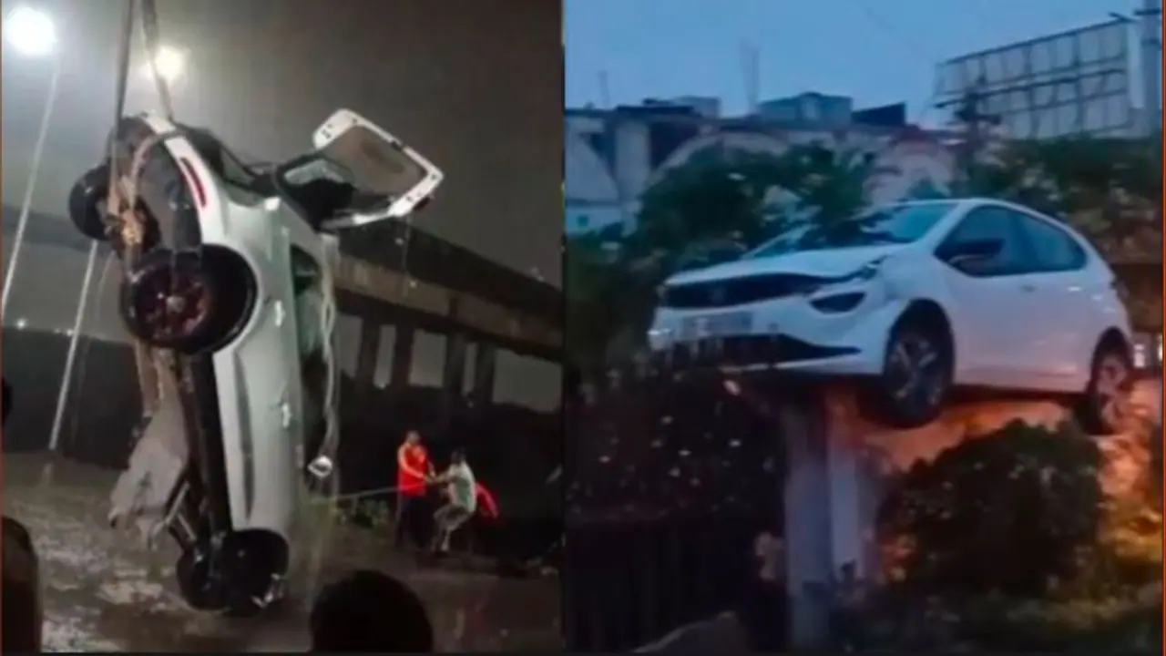 Misled By Google Maps Car Falls Into Ditch Drunk Driver Lands Car On Top Of House Boundary 