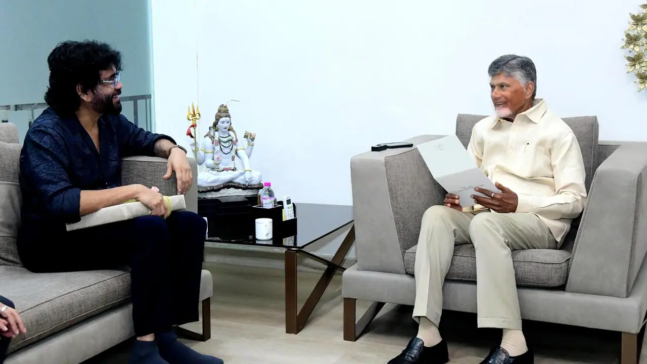 Nagarjuna invites AP CM Chandrababu for Akhil wedding