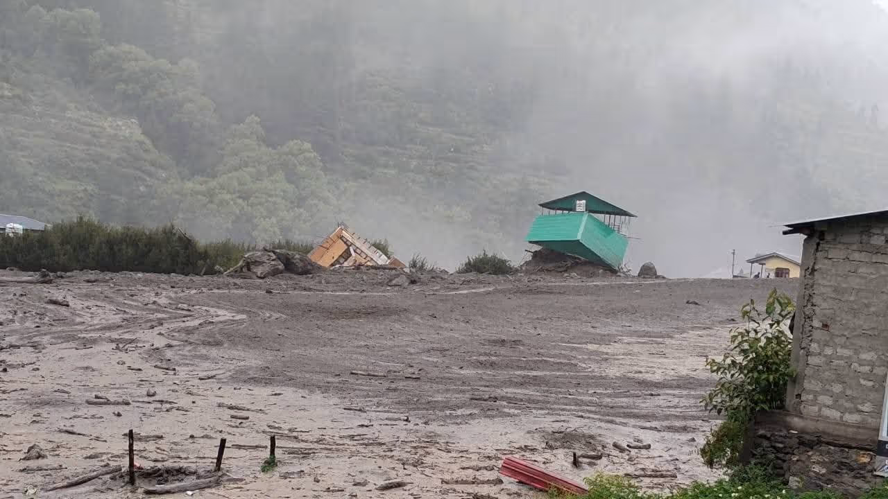 Uttarkashi flood situation cloudburst Village washed away several missing Uttarkashi flood situation cloudburst Village washed away several missing