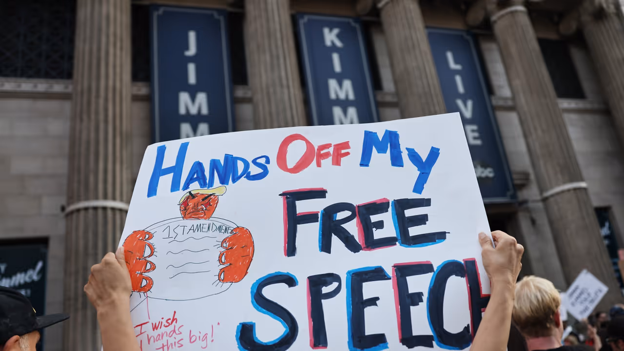 Protests against suspension of Jimmy Kimmel show in LA