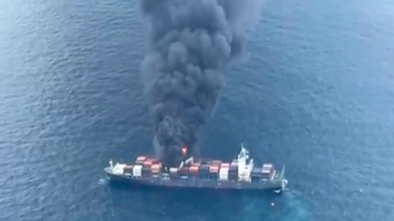 Cargo Ship Catches Fire in Kerala