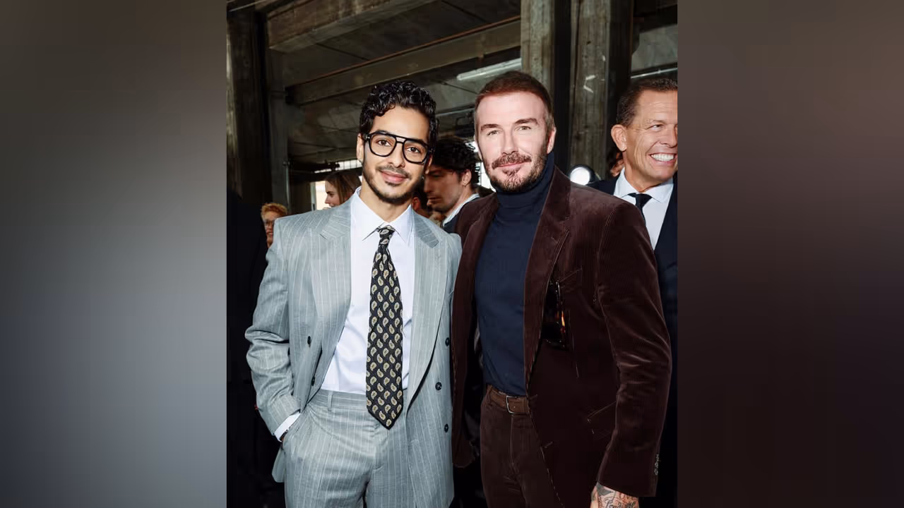 David Beckham with actor Ishaan Khatter David Beckham with actor Ishaan Khatter