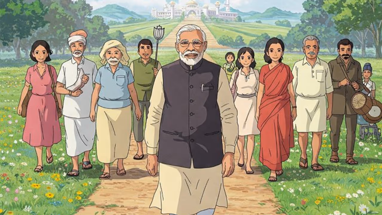 PM Modi Ghibli style PM Modi Ghibli style