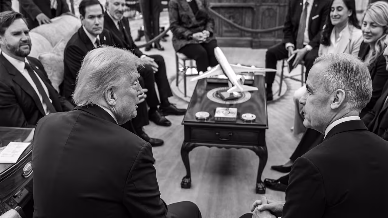 US President Donald Trump jokingly suggests Canada could be the 51st US State while meeting PM Mark Carney