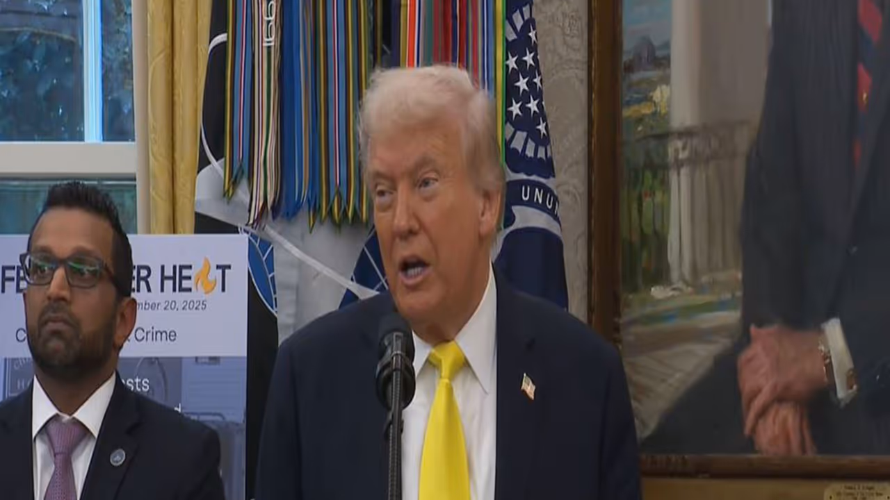 US President Donald Trump speaking about CIA operations targeting Venezuela