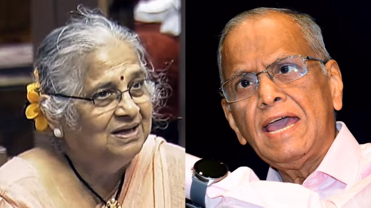Sudha Murty and Narayana Murthy refusing to be part of Karnataka caste survey (Photo/ANI) Sudha Murty and Narayana Murthy refusing to be part of Karnataka caste survey (Photo/ANI)