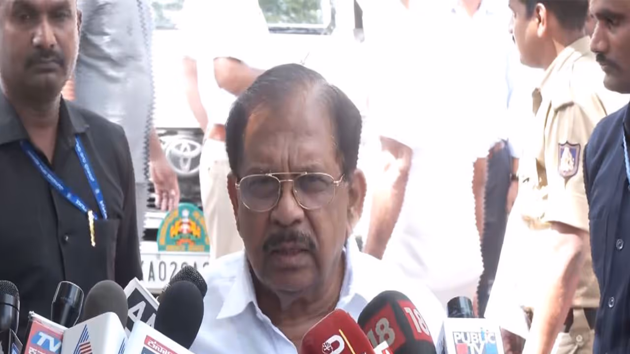 Karnataka Home Minister Dr G Parameshwara on RSS row and officer suspension 