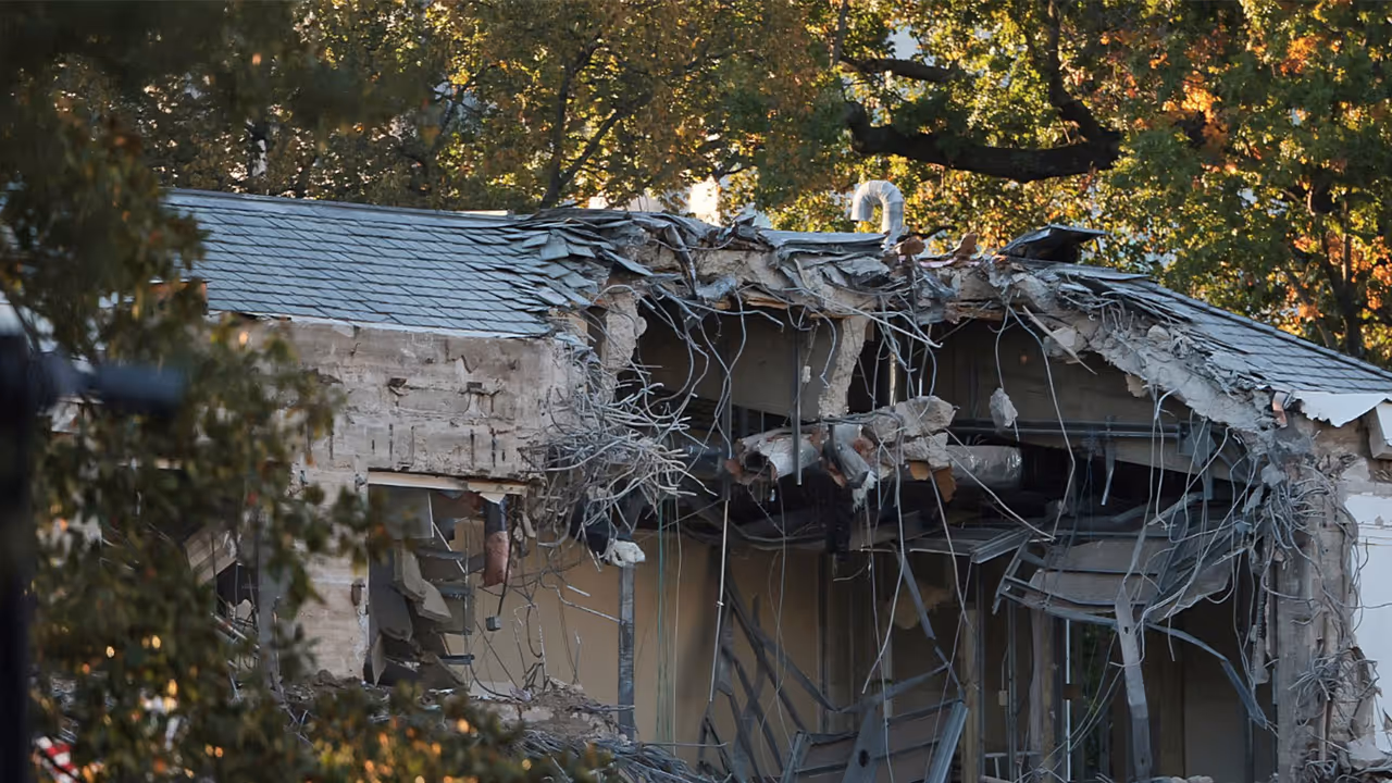 Ongoing construction on the East Wing of the White House, where US President Donald Trump’s proposed ballroom is being built (Photo/Reuters)