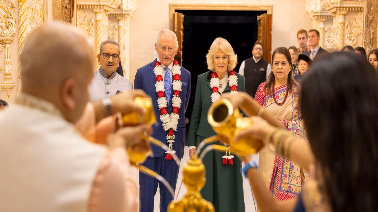 King Charles III and Queen Camilla visits BAPS Shri Swaminarayan Mandir in Neasden, London (Photo/BAPS) King Charles III and Queen Camilla visits BAPS Shri Swaminarayan Mandir in Neasden, London (Photo/BAPS)