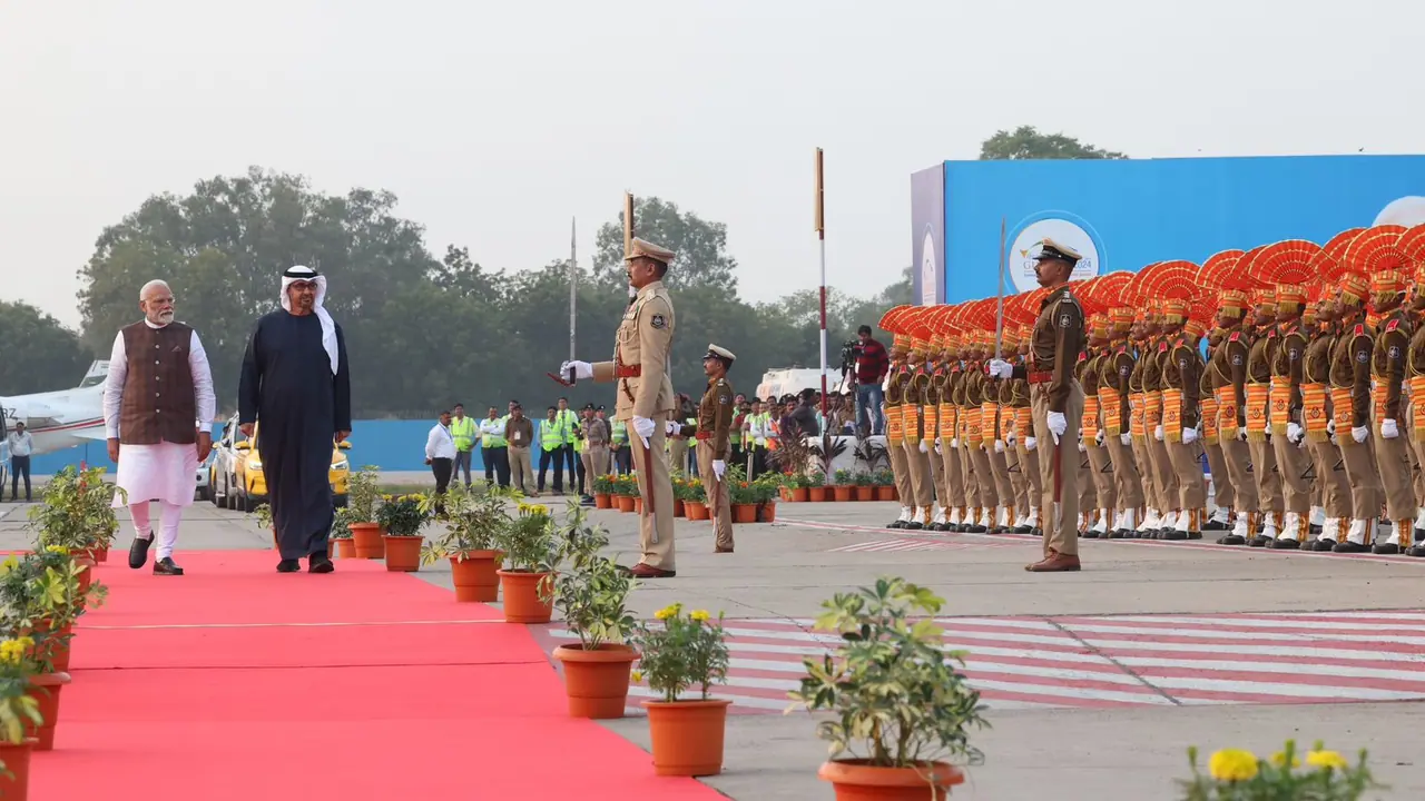 PM Modi roadshow with UAE President PM Modi roadshow with UAE President