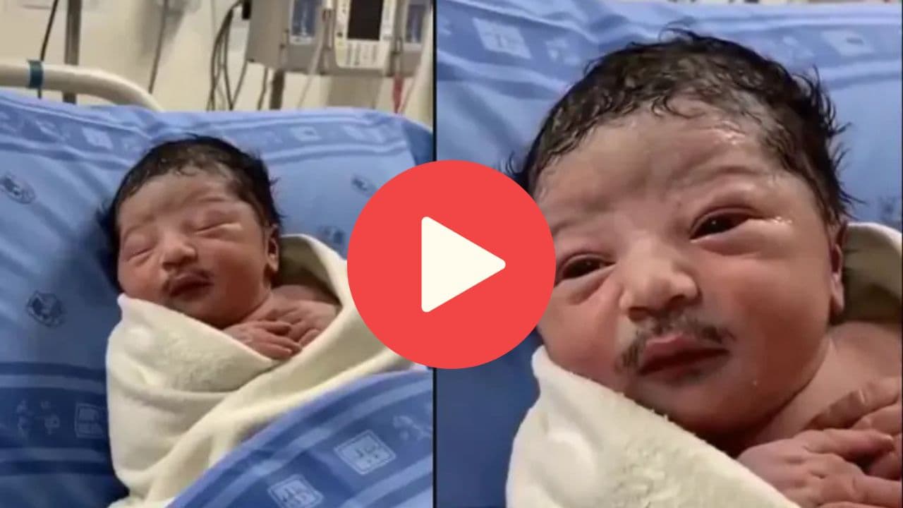 Newborn Baby Born with Moustache Newborn Baby Born with Moustache