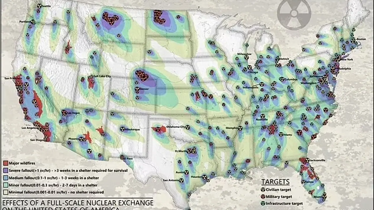 MAP REVEALS NIGHTMARE NUCLEAR SCENARIO IN THE US MAP REVEALS NIGHTMARE NUCLEAR SCENARIO IN THE US