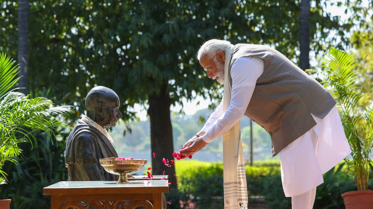 PM Modi at Sabarmati Ashram PM Modi at Sabarmati Ashram