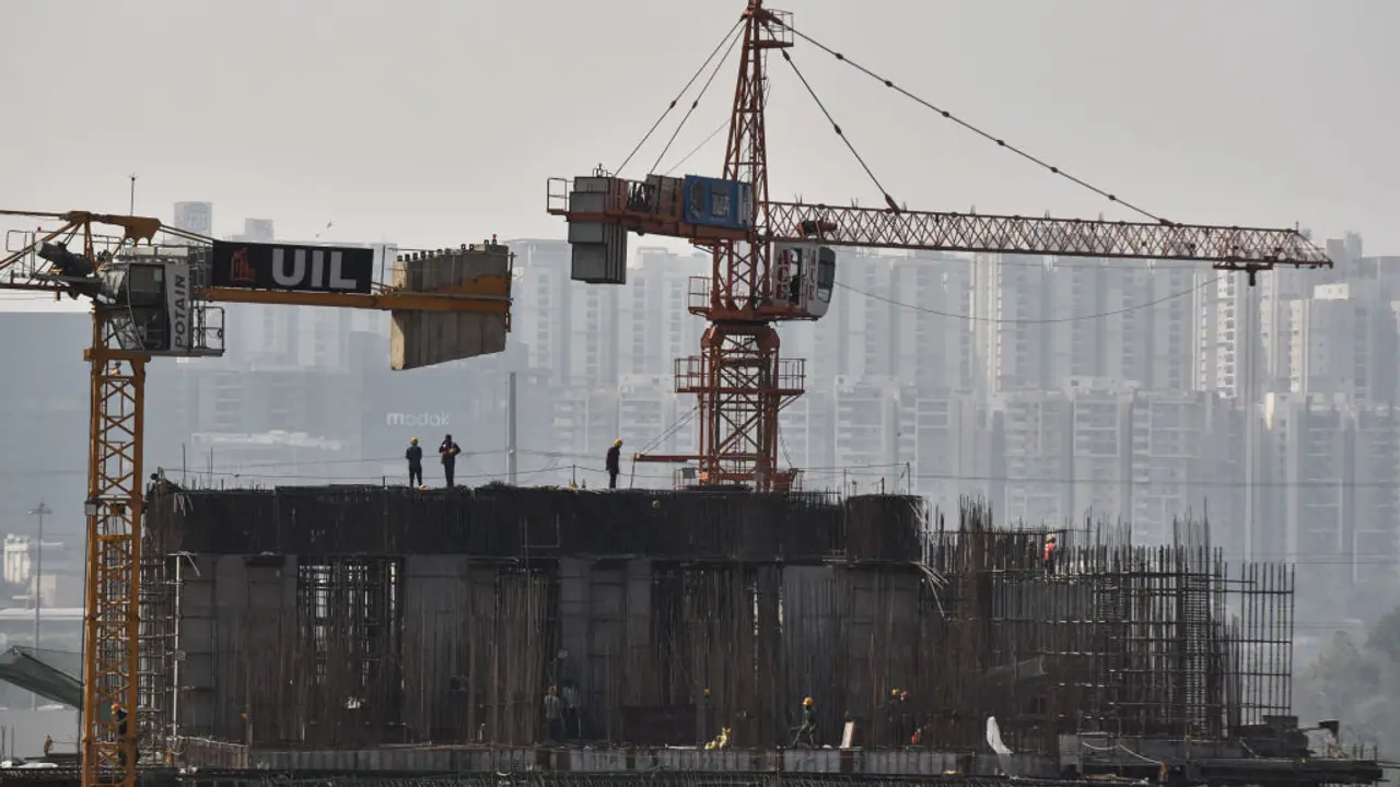 Workers in a construction site