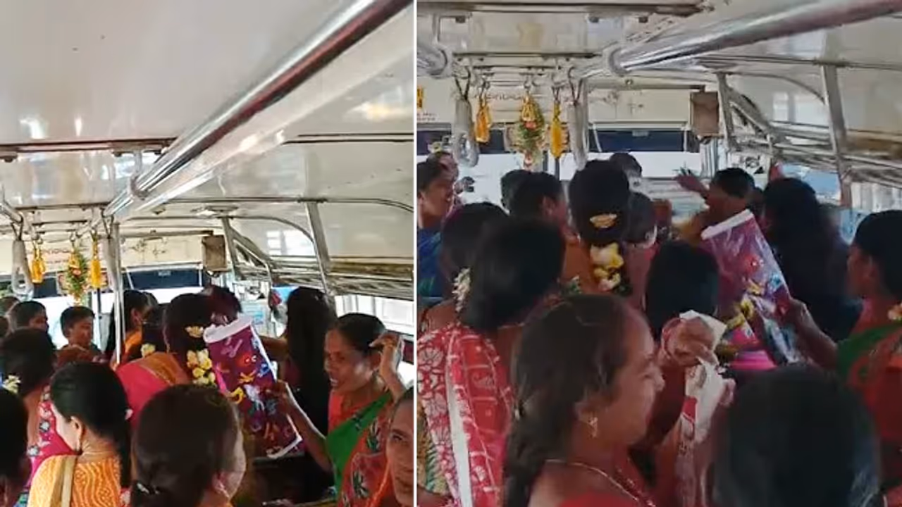 Andhra Bus Turns Chaotic As Women Fight Over Seats, Pull Hair And Force Passengers To Get Off!! Andhra Bus Turns Chaotic As Women Fight Over Seats, Pull Hair And Force Passengers To Get Off!!