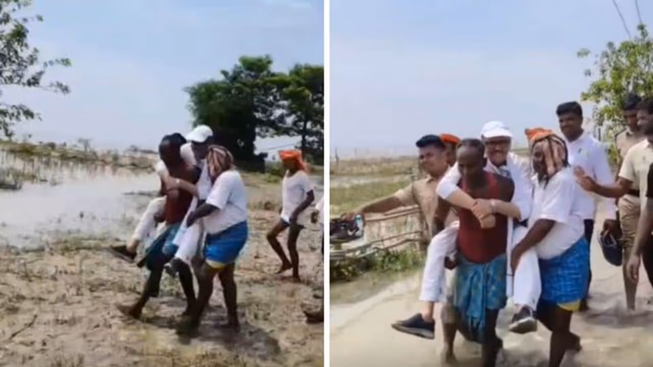On Bihar Flood Tour, Congress MP Carried on Back By Locals