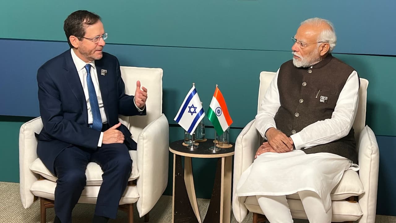 PM Modi with Israel President Isaac Herzog PM Modi with Israel President Isaac Herzog