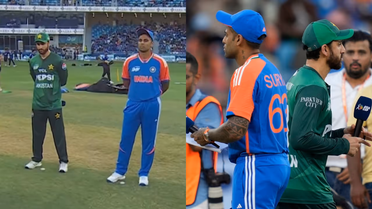 Suryakumar Yadav Salman Ali Agha after Asia Cup Toss