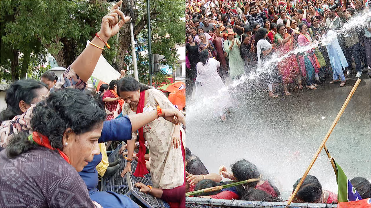 Mahila Morcha secretariat march Mahila Morcha secretariat march