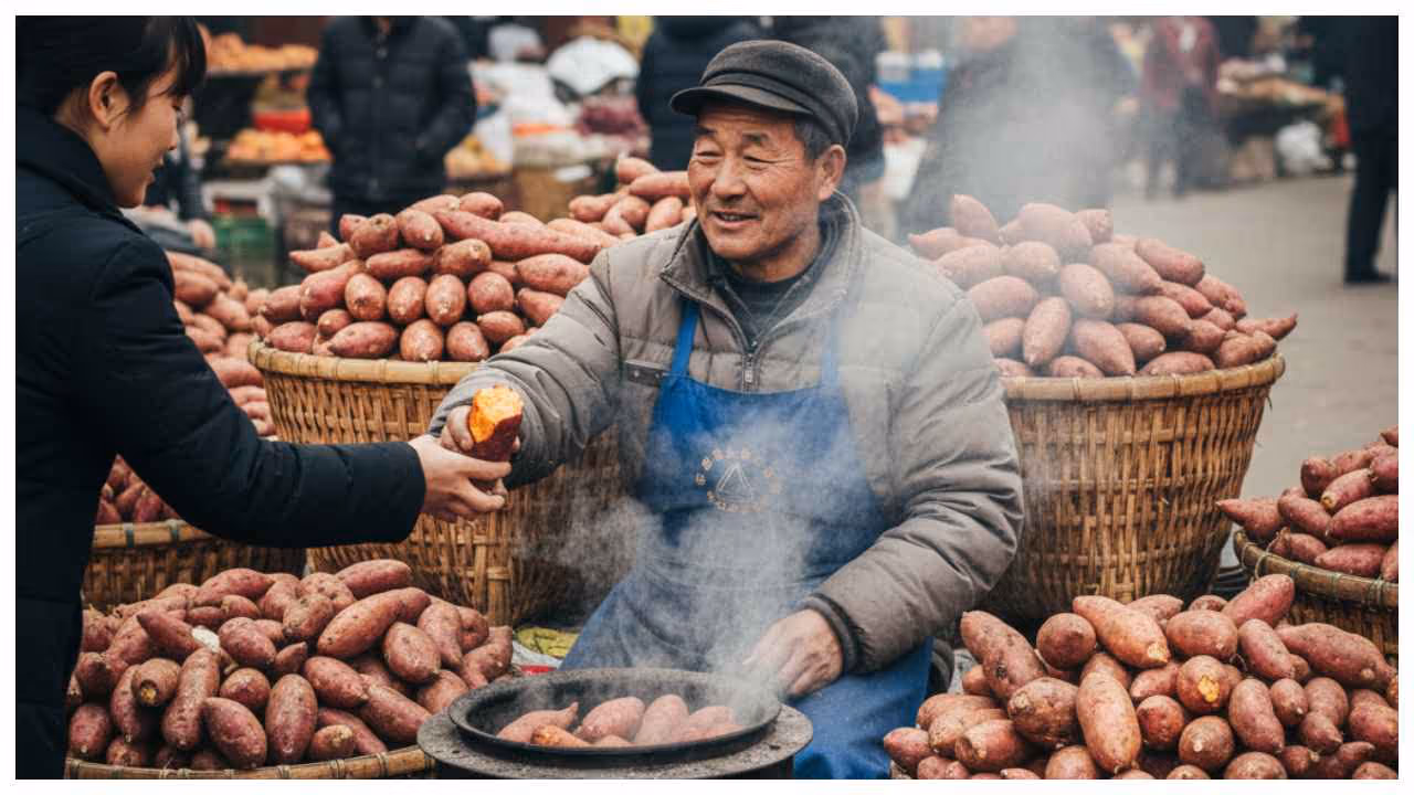 Sweet potatoes seller Sweet potatoes seller