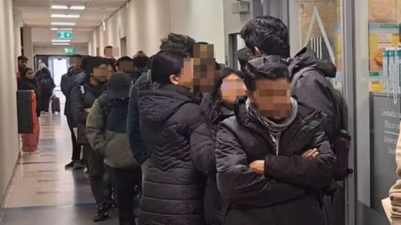 indian students lining up at the University of Galways food bank indian students lining up at the University of Galways food bank