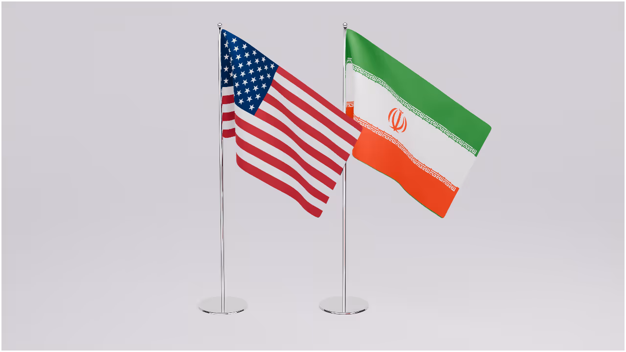 America Iran Flags America Iran Flags