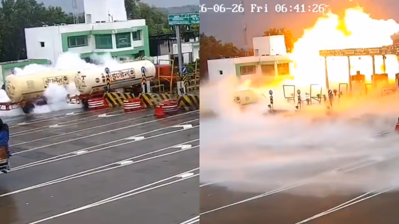 kaushambi toll booth lpg tanker accident kaushambi toll booth lpg tanker accident