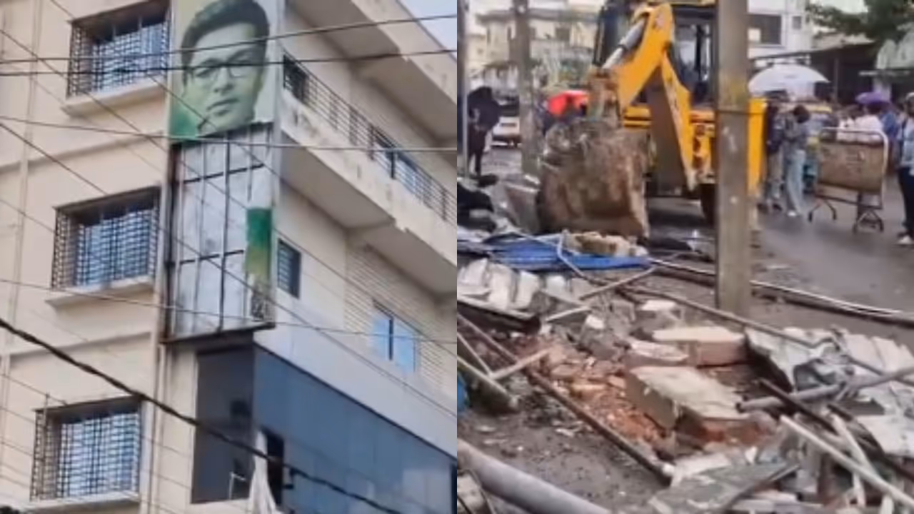 tmc abhishek banerjee office demolition tmc abhishek banerjee office demolition