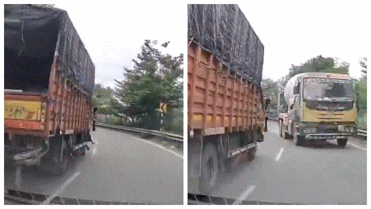truck driving on wrong side truck driving on wrong side