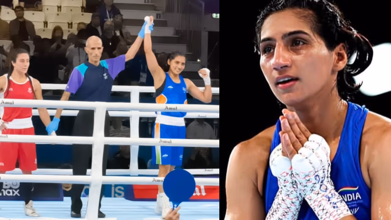Preeti Pawar Wins Boxing Gold for India with Dominant 5 0 Victory Over Canada’s Scarlett Delgado Preeti Pawar Wins Boxing Gold for India with Dominant 5 0 Victory Over Canada’s Scarlett Delgado