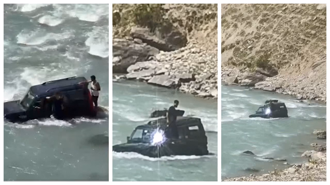 Driving SUV Into River Driving SUV Into River