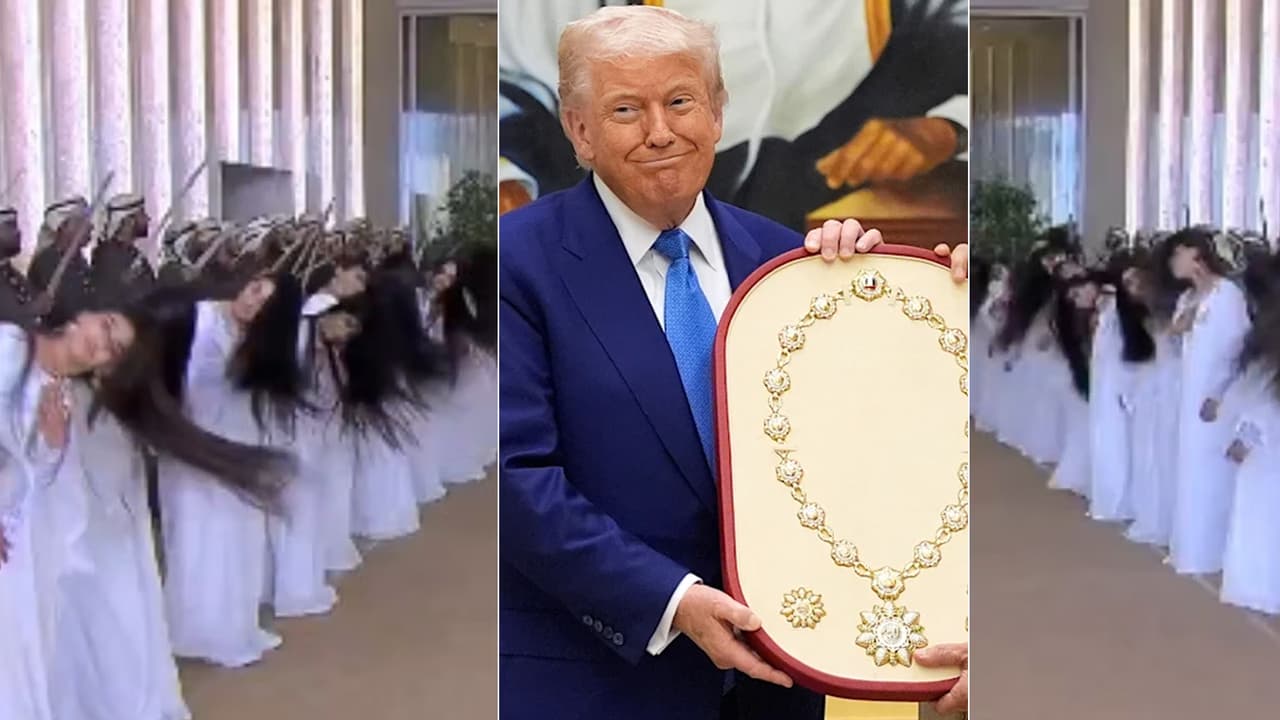 Donald Trump Traditional Welcome in UAE The Meaning Behind Al Ayyala and Hair Flipping Donald Trump Traditional Welcome in UAE The Meaning Behind Al Ayyala and Hair Flipping