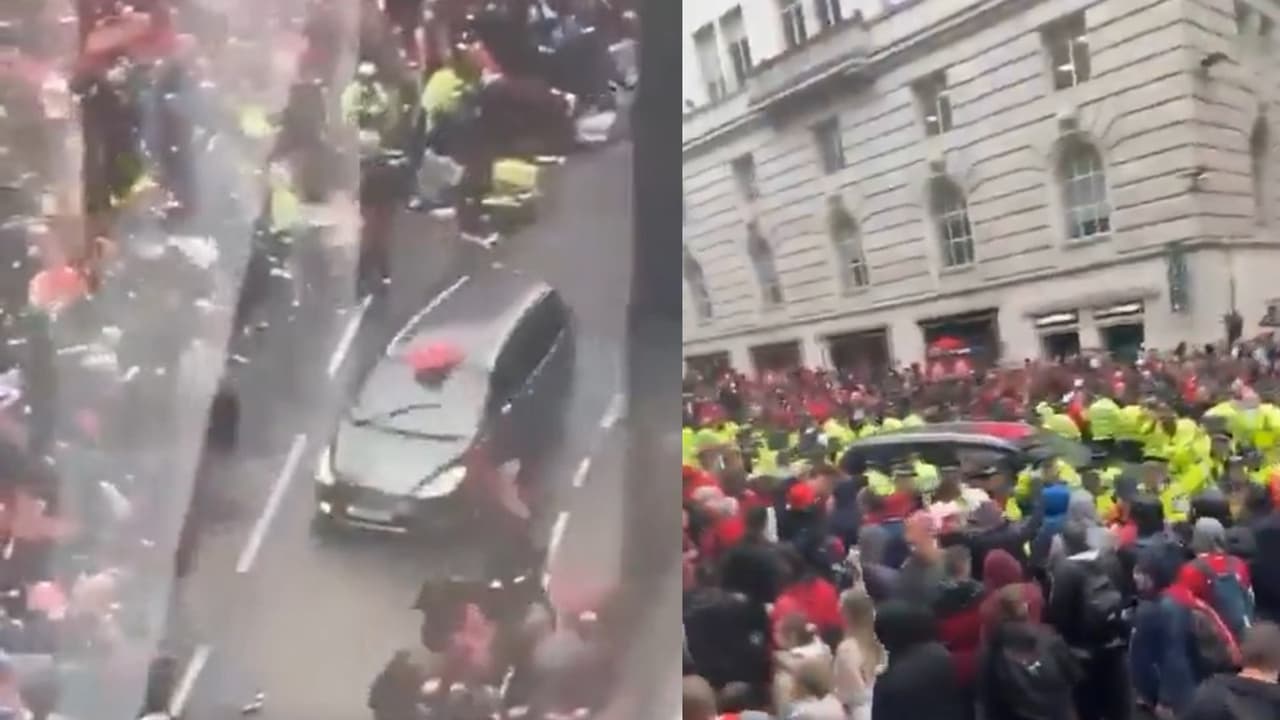 Car rams crowd of Liverpool victory parade Car rams crowd of Liverpool victory parade