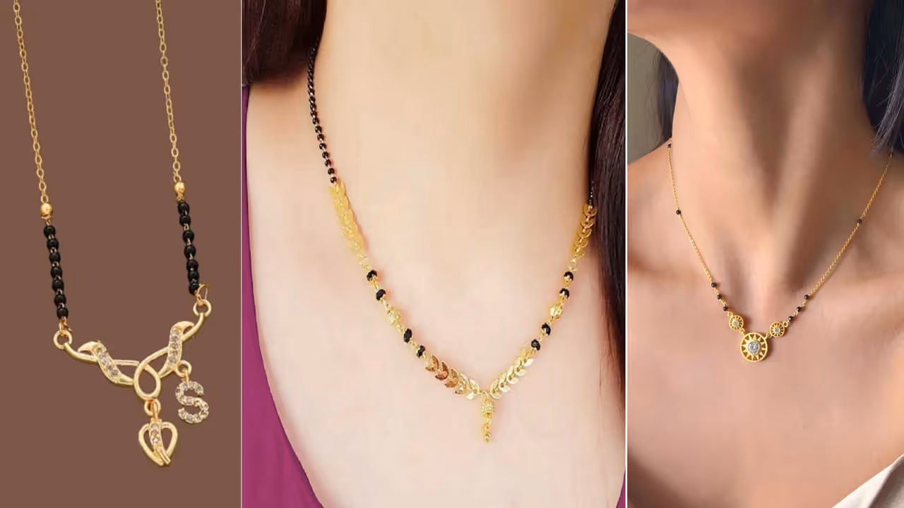 Gold Short Mangalsutra Designs under 3 Gram for Modern Working Women