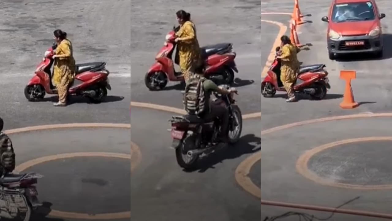 Woman driving test viral video Woman driving test viral video