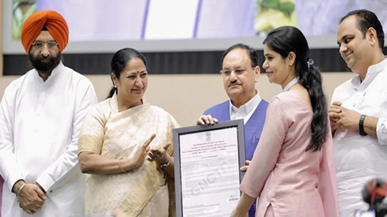 Union Minister JP Nadda and Delhi CM Rekha Gupta
