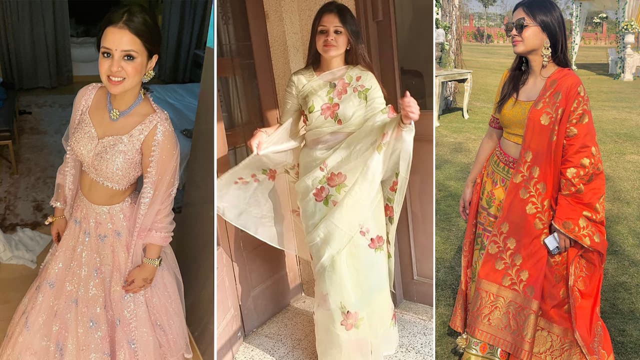 Ms Dhoni Wife Sakshi Dhoni Ethnic Saree Lehenga to Salwar Suit designs Ms Dhoni Wife Sakshi Dhoni Ethnic Saree Lehenga to Salwar Suit designs