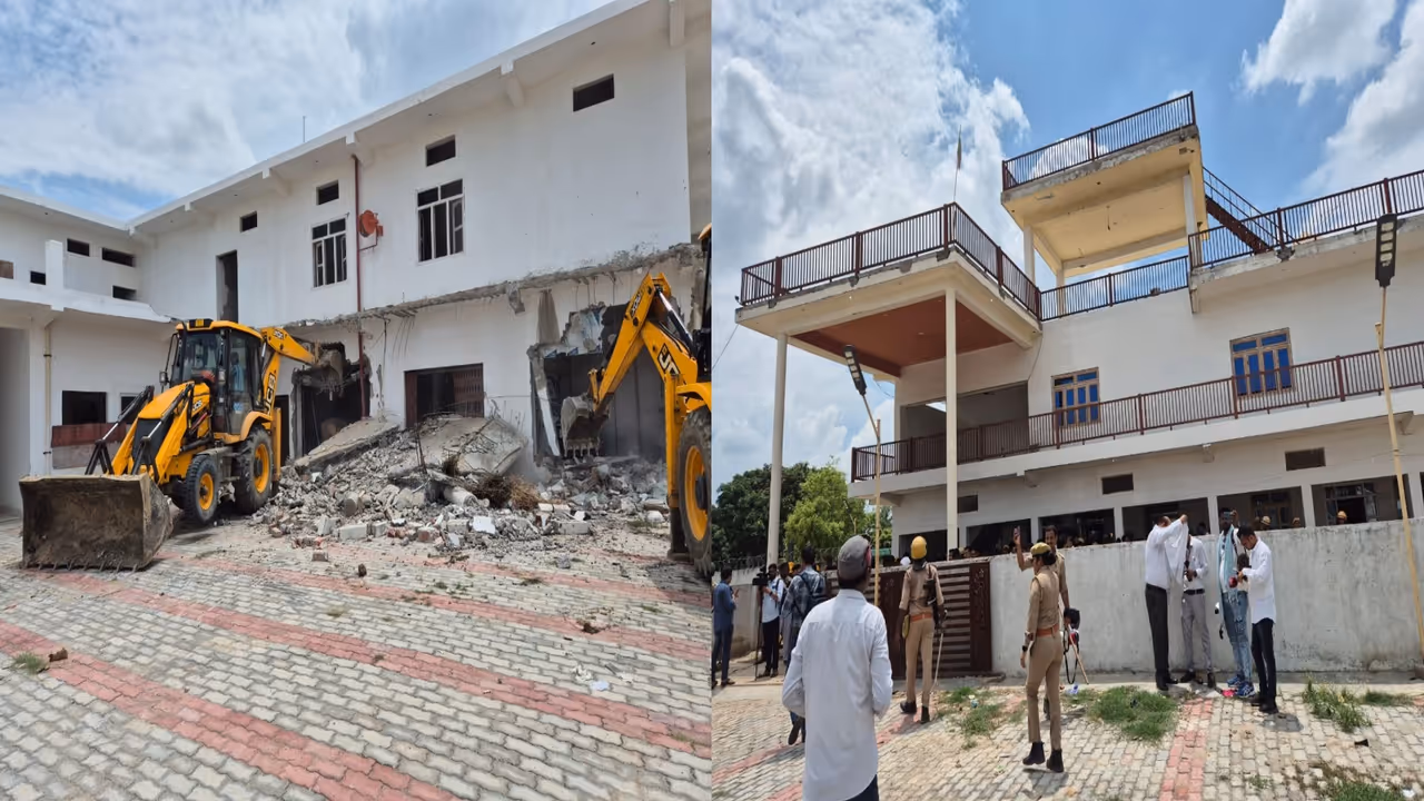 bulldozer action on chhangur baba bulldozer action on chhangur baba