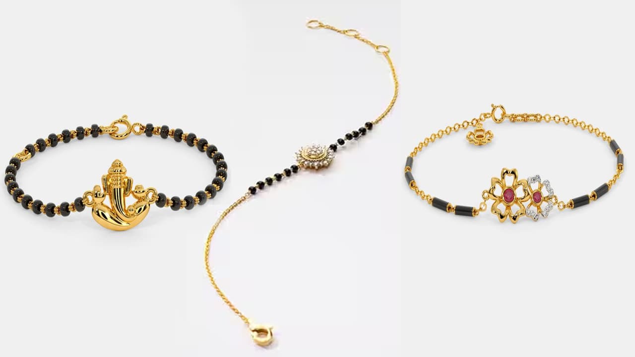 Black Beads Bracelet Gold Design ideas for ladies Black Beads Bracelet Gold Design ideas for ladies