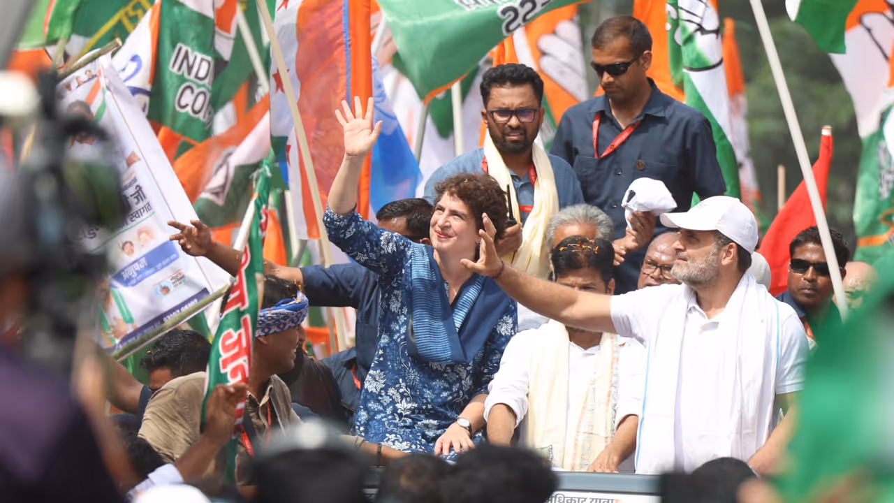 Priyanka Gandhi Rahul Gandhi Voter Rights Yatra