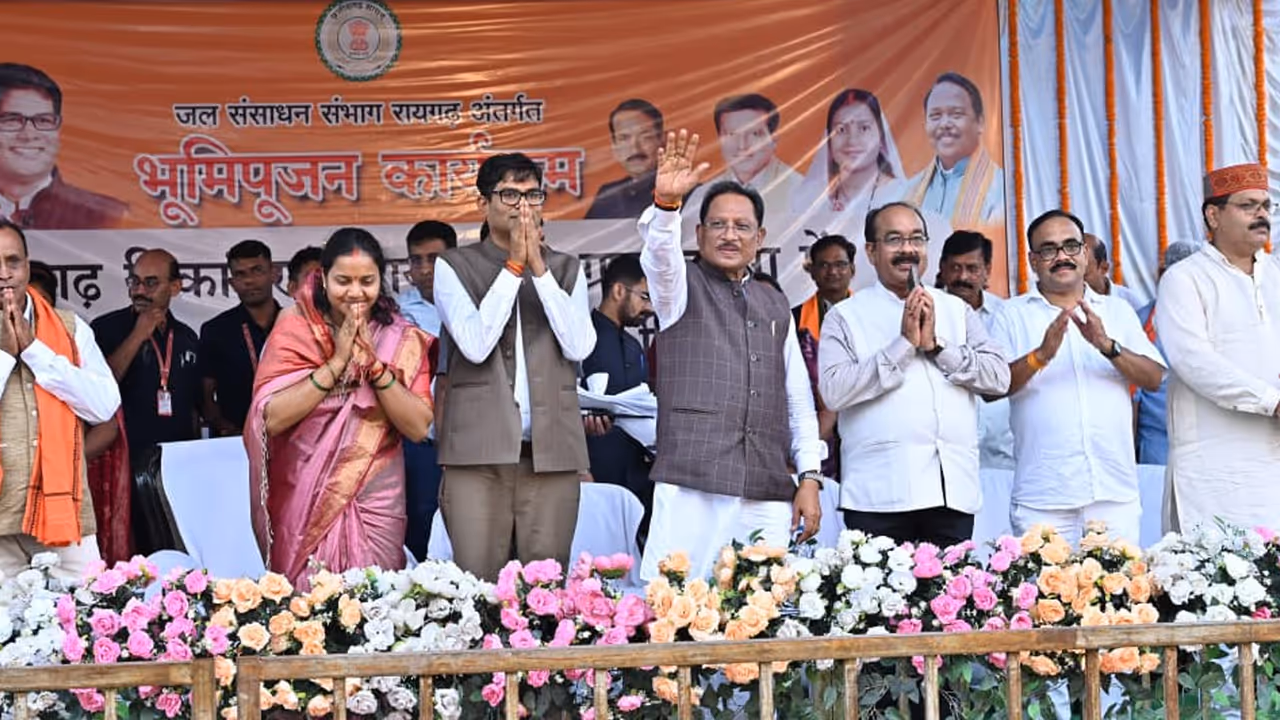 Vishnu Deo Sai raigarh mand river bayang anicut bhoomipujan