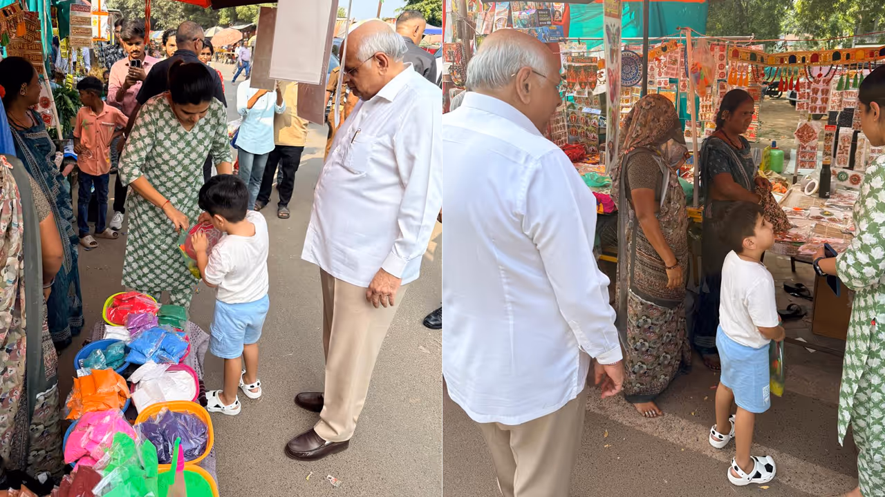 gujarat cm bhupendra patel diwali shopping vocal for local