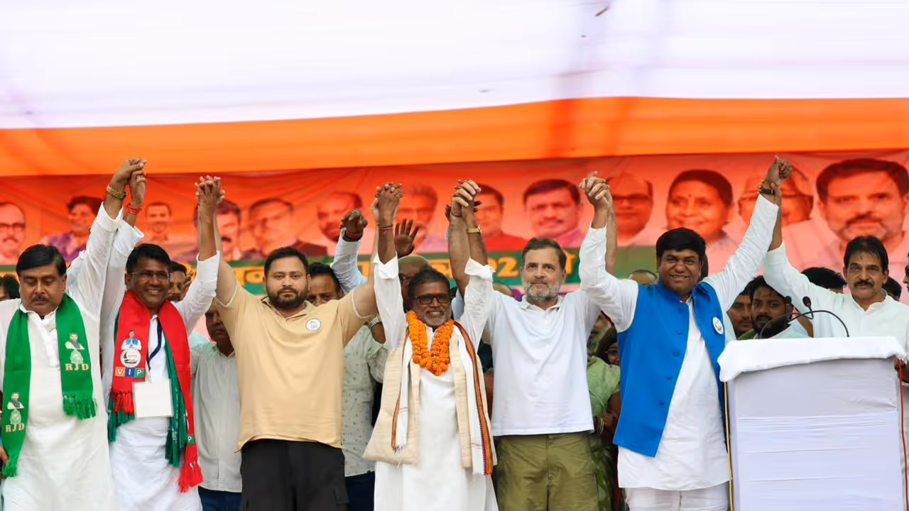 rahul gandhi in mahagathbandhan rally