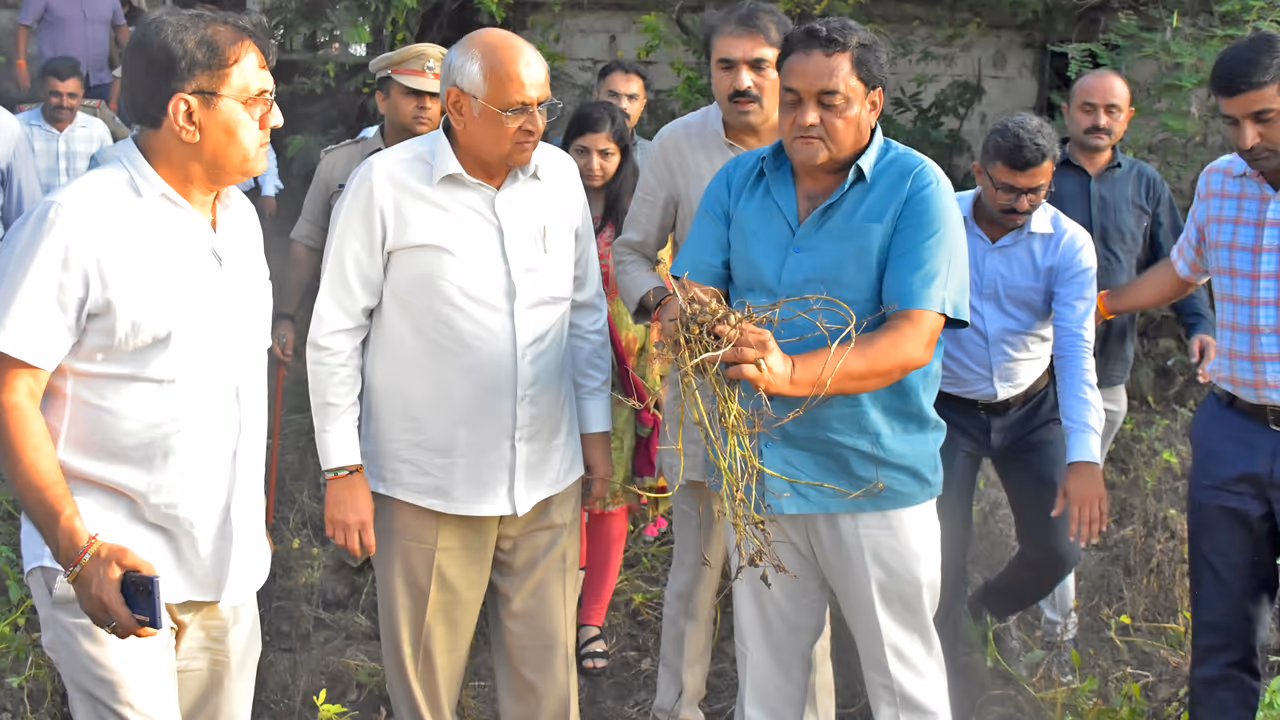 Gujarat rains CM Bhupendra Patel visit Gir Somnath Junagadh affected farmers