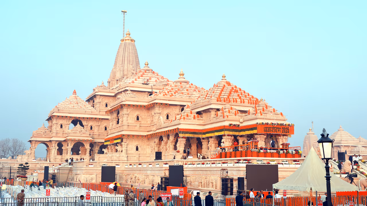 Ram Mandir Dhwajarohan CM Yogi Adityanath Ayodhya review preparations