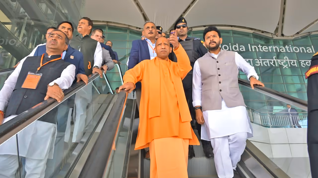 CM Yogi Adityanath noida international jewar airport inspection