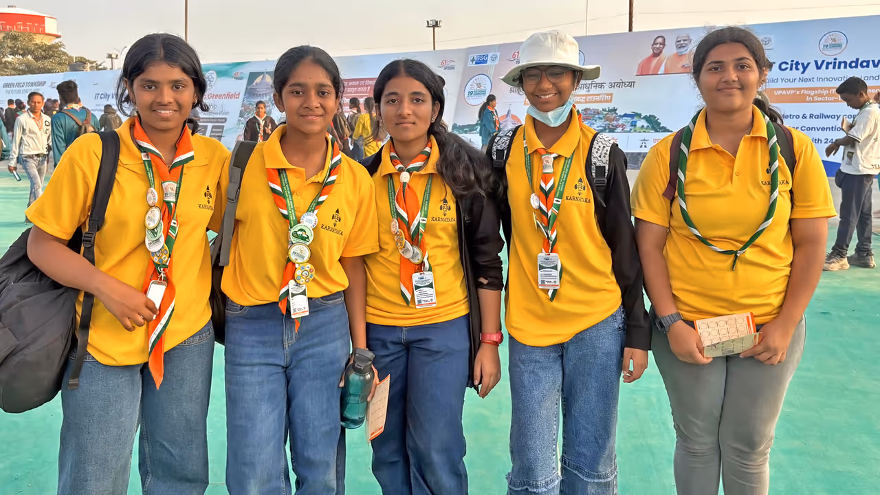 lucknow 19th national jamboree 2025 Bharat Scouts Guides viksit yuva viksit bharat Girl power