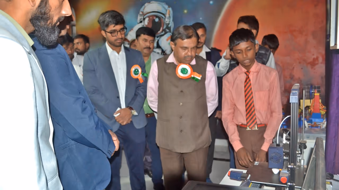 ISRO Space Applications Centre director Nilesh M Desai Mau visit STEM lab inaguration