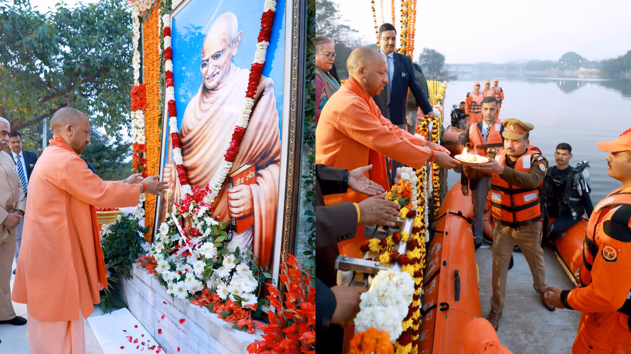 gandhi punyatithi yogi adityanath shaheed smarak lucknow deepdan gandhi punyatithi yogi adityanath shaheed smarak lucknow deepdan